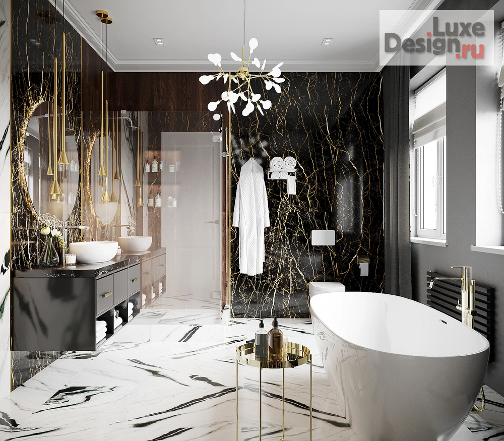 Дизайн интерьера ванной "Ванная комната при мастер-спальне. Архангельское" (фото 2)