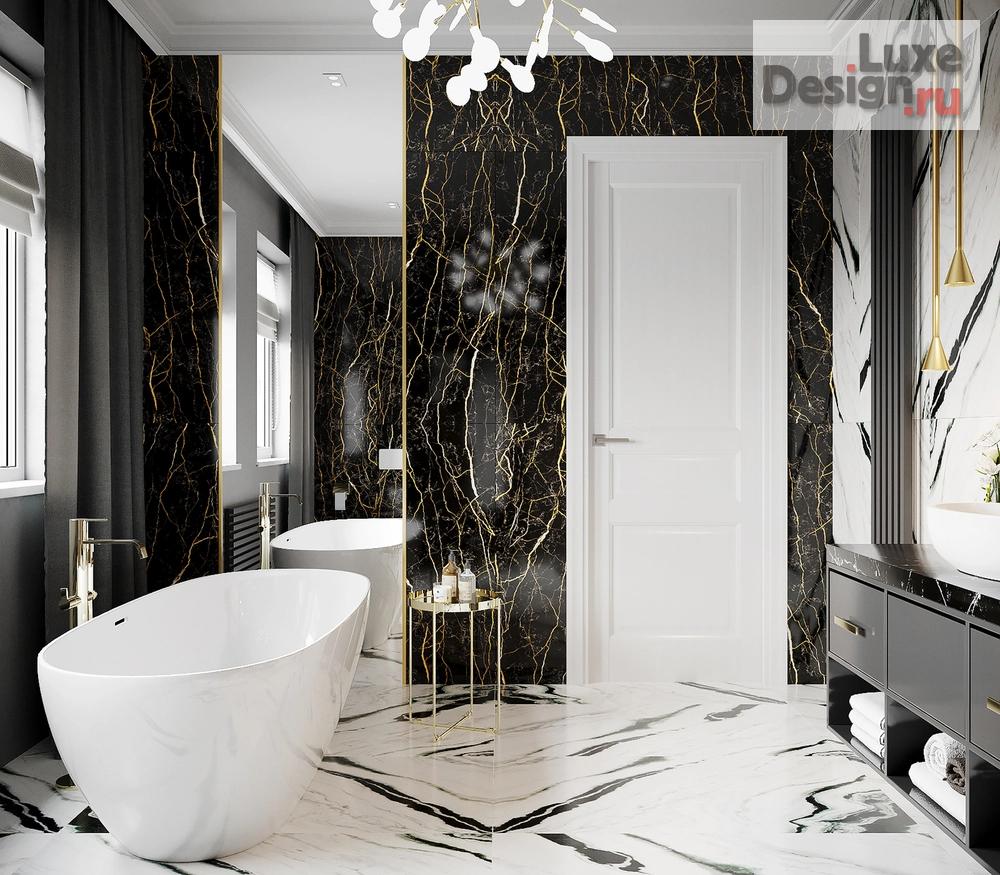 Дизайн интерьера ванной "Ванная комната при мастер-спальне. Архангельское" (фото 3)