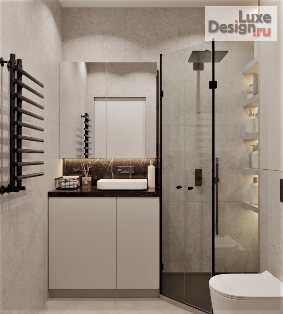 Дизайн интерьера однокомнатной квартиры "ЖК Огни" (фото 12)