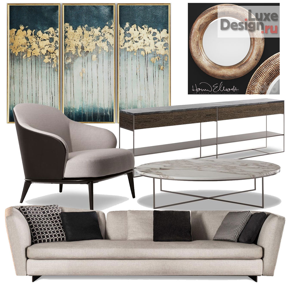 Дизайн интерьера гостиной "Дизайн гостиной в парижском стиле в ЖК "Донской олимп"" (фото 1)