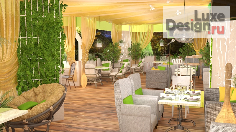 Дизайн интерьера ресторана "Летняя веранда ресторана "ВЕРА парк"" (фото 3)