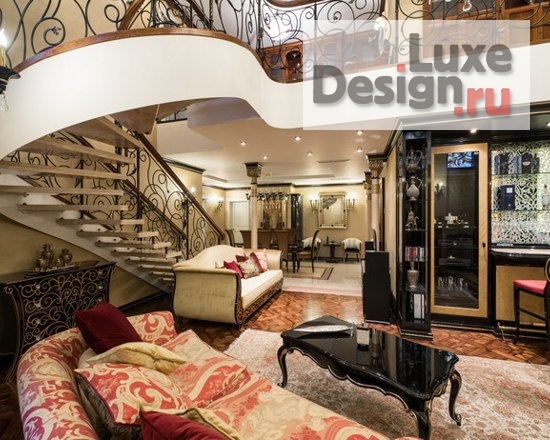 Дизайн интерьера квартиры "Двухуровневая квартира с камином" (фото 2)