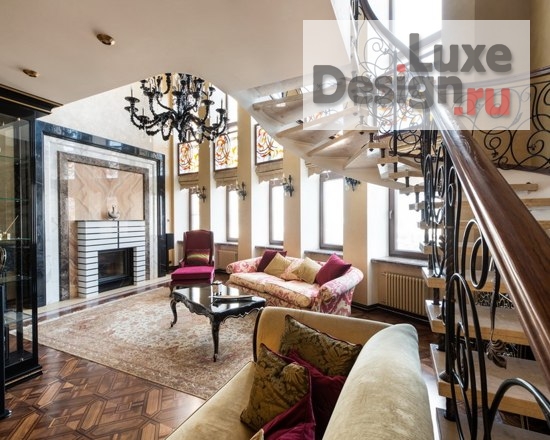 Дизайн интерьера квартиры "Двухуровневая квартира с камином" (фото 3)