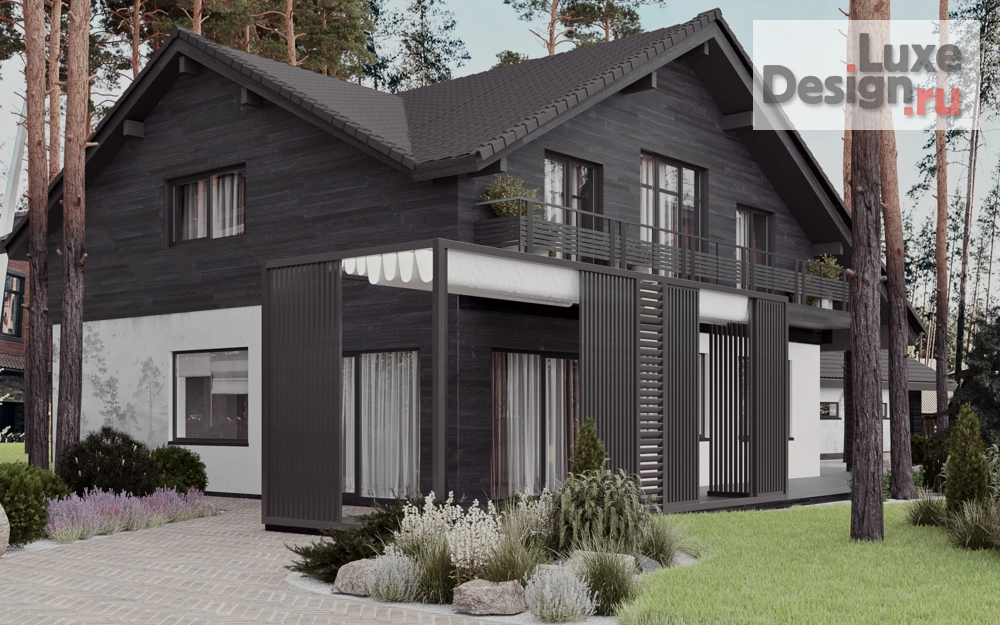 Частная архитектура "Проект террасы и оформления фасада коттеджа" (фото 1)