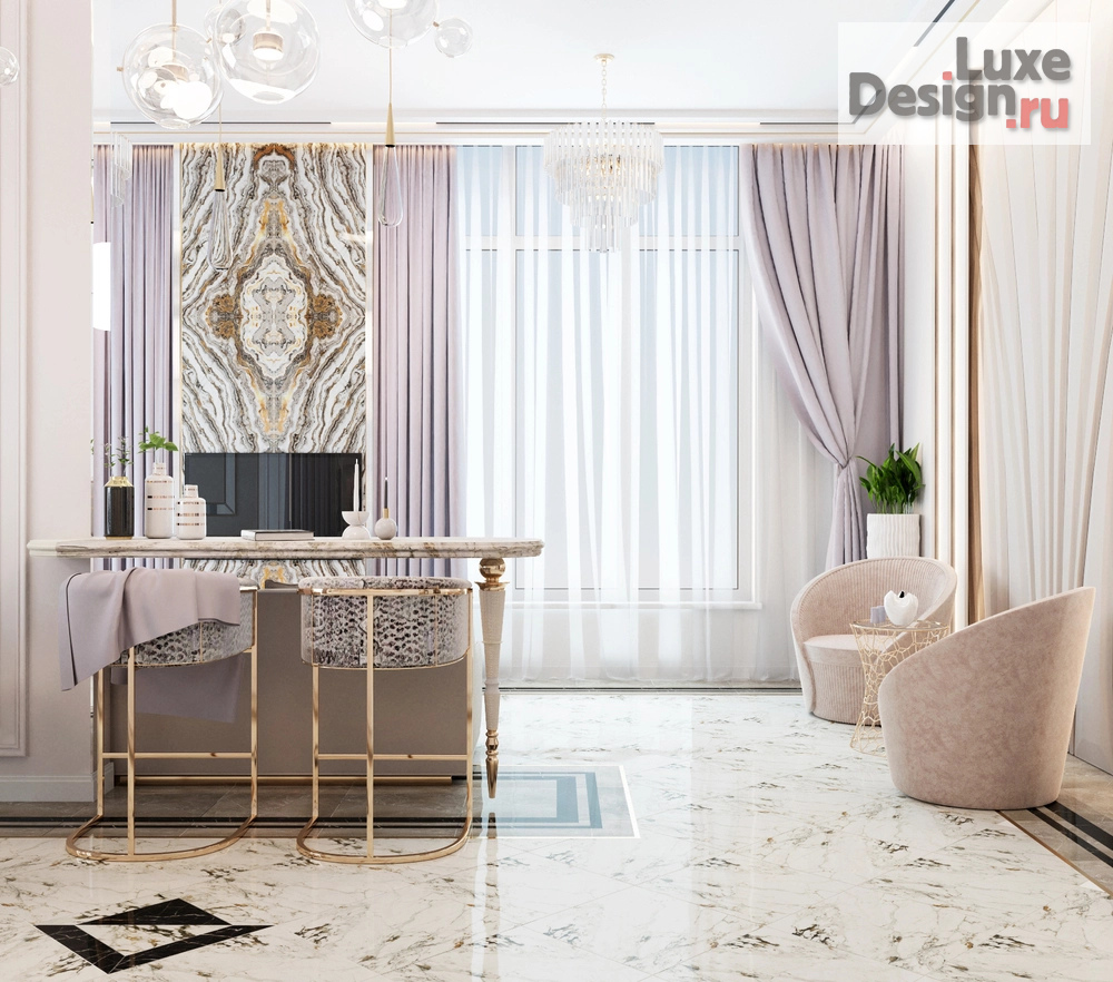 Дизайн интерьера четырехкомнатной квартиры "Дизайн-проект 4-комнатной квартиры в Анапе" (фото 5)