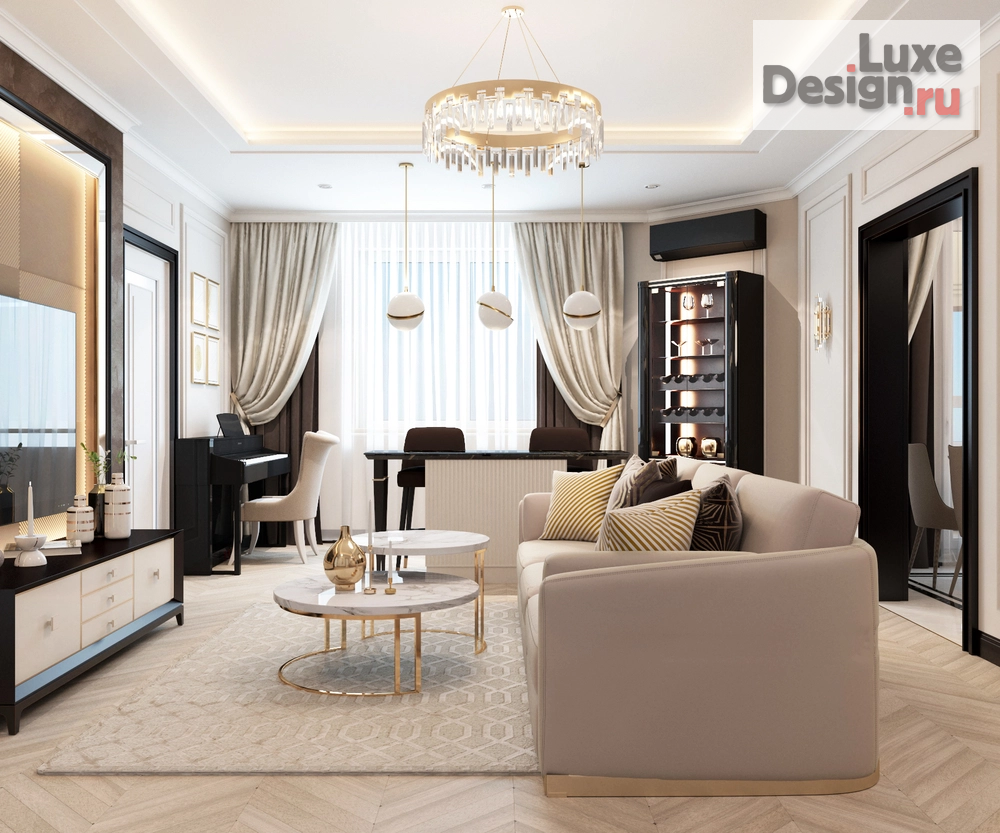 Дизайн интерьера трехкомнатной квартиры "Дизайн-проект 3-комнатной квартиры в Москве" (фото 7)