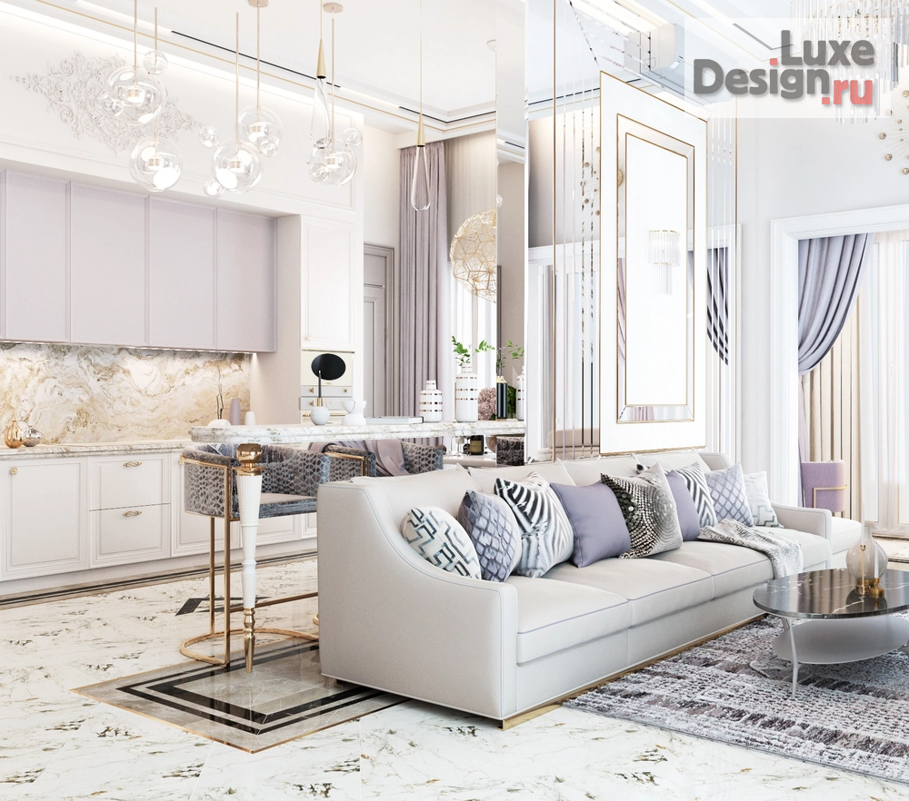 Дизайн интерьера четырехкомнатной квартиры "Дизайн-проект 4-комнатной квартиры в Анапе" (фото 1)