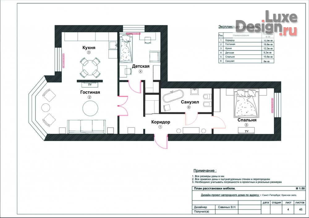 Дизайн интерьера загородного дома "Дизайн-проект загородного дома в Санкт-Петербурге" (фото 18)