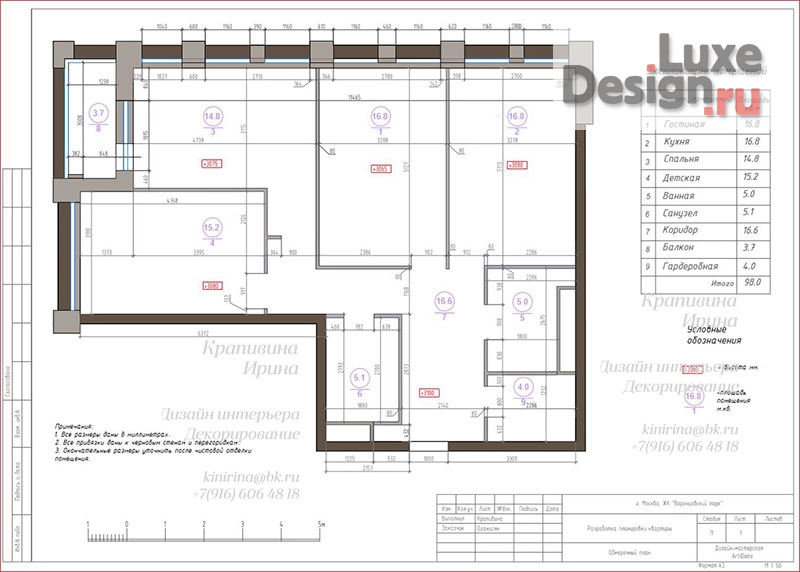 Дизайн интерьера трехкомнатной квартиры "Дизайн-проект квартиры в Москве, ЖК "Воронцовский парк"" (фото 15)