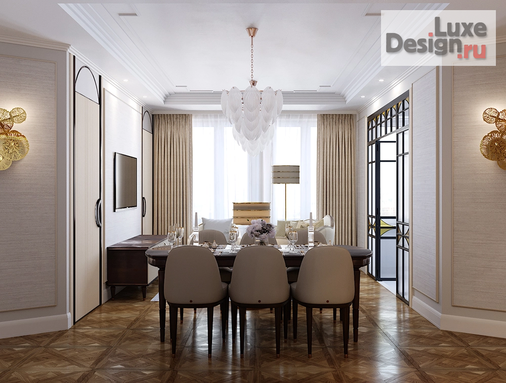 Дизайн интерьера трехкомнатной квартиры "Дизайн-проект квартиры в Москве, ЖК "Воронцовский парк"" (фото 3)