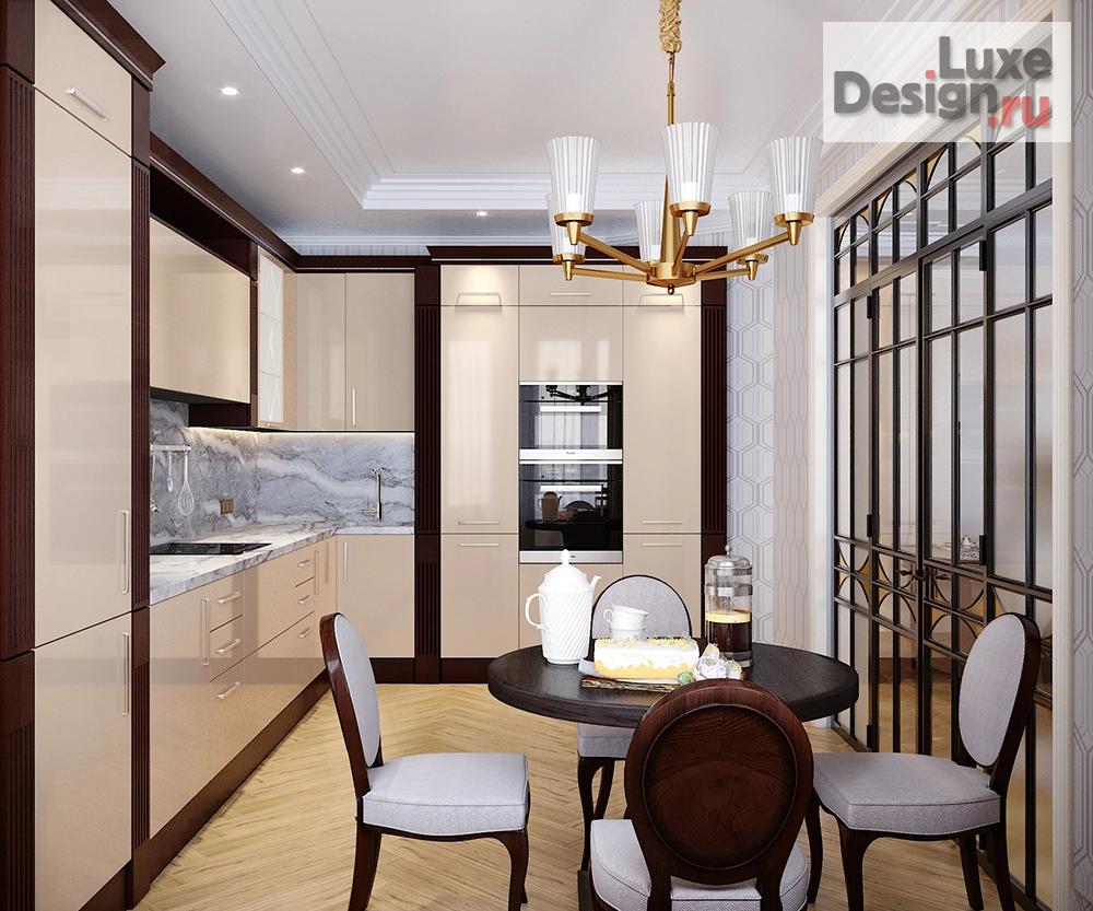 Дизайн интерьера трехкомнатной квартиры "Дизайн-проект квартиры в Москве, ЖК "Воронцовский парк"" (фото 6)