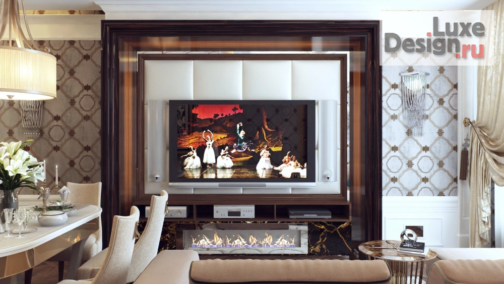 Дизайн интерьера трехкомнатной квартиры "Гостиная  в ЖК Аэробус" (фото 4)