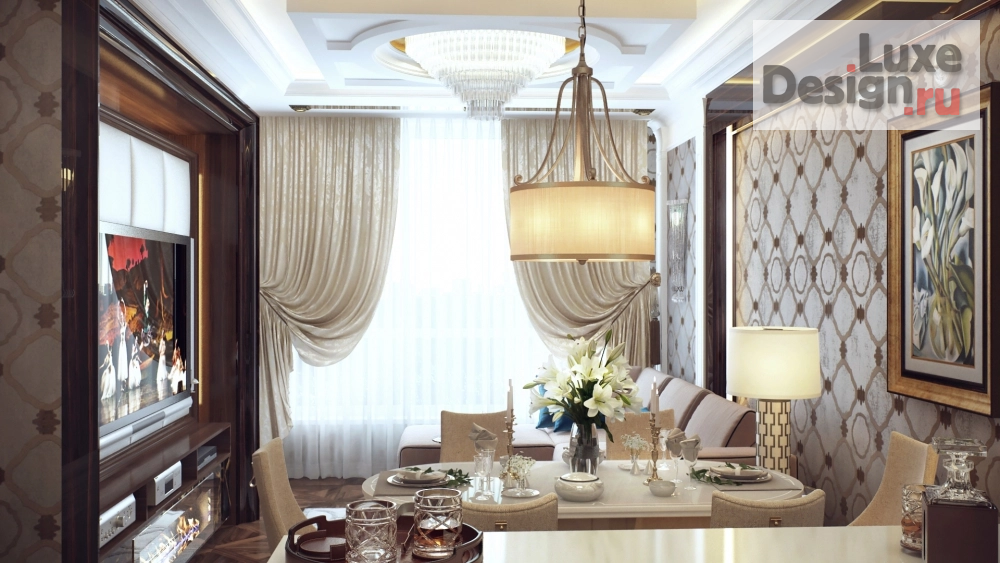 Дизайн интерьера трехкомнатной квартиры "Гостиная  в ЖК Аэробус" (фото 5)