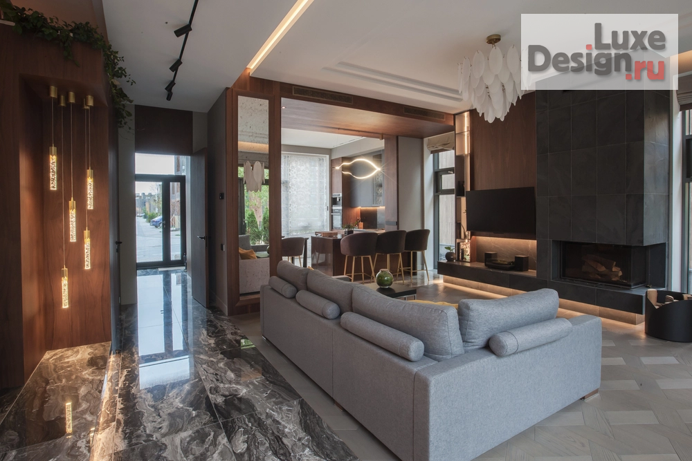 Дизайн интерьера пентхауса "Гостиная -загородный объект ЖК Футуро -Парк" (фото 2)