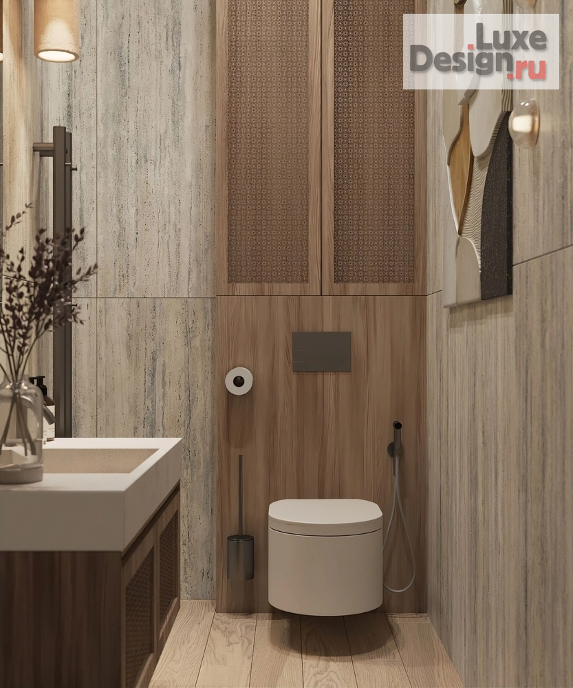 Дизайн интерьера частного дома "Дизайн интерьера дома в стиле Japandi кп Новая жизнь. 150 м2" (фото 16)