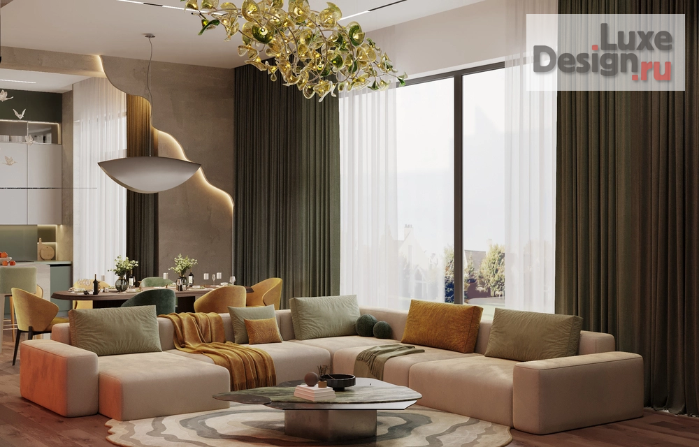 Дизайн интерьера коттеджа "Дизайн интерьера дома 250 м² в КП «Новогорск Клаб»" (фото 1)