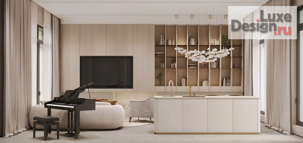 Дизайн интерьера коттеджа "Дизайн интерьера дома в коттеджном посёлке «Nordic» 250 м²" (фото 2)