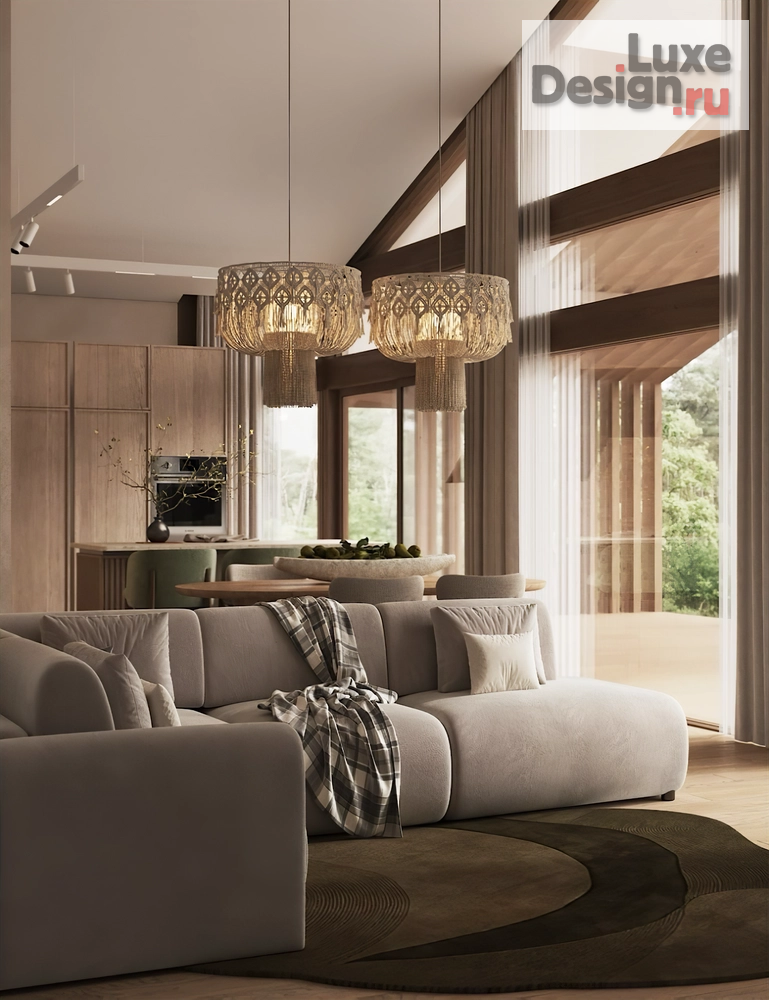 Дизайн интерьера частного дома "Дизайн интерьера дома в стиле Japandi кп Новая жизнь. 150 м2" (фото 4)