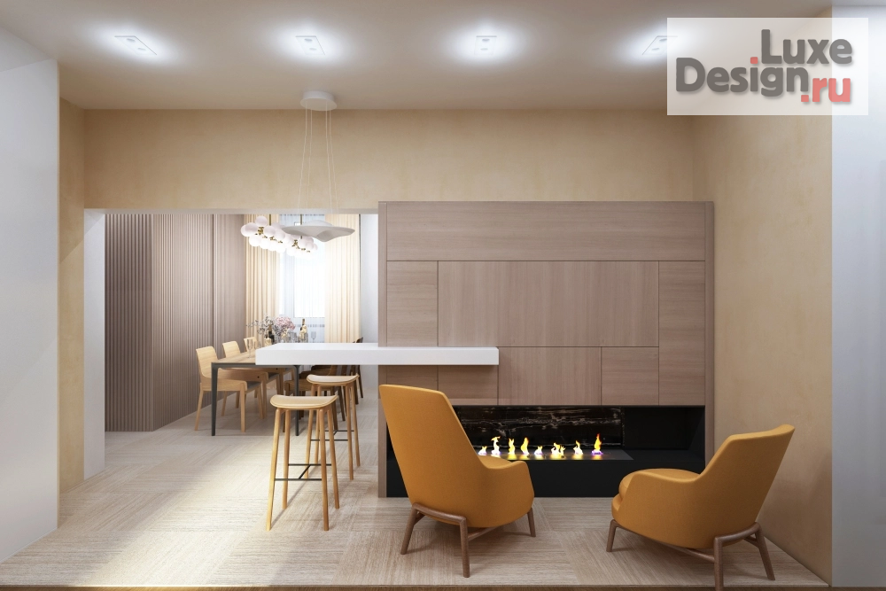 Дизайн интерьера загородного дома "Дизайн интерьера в трехэтажном доме в Подмосковье." (фото 3)