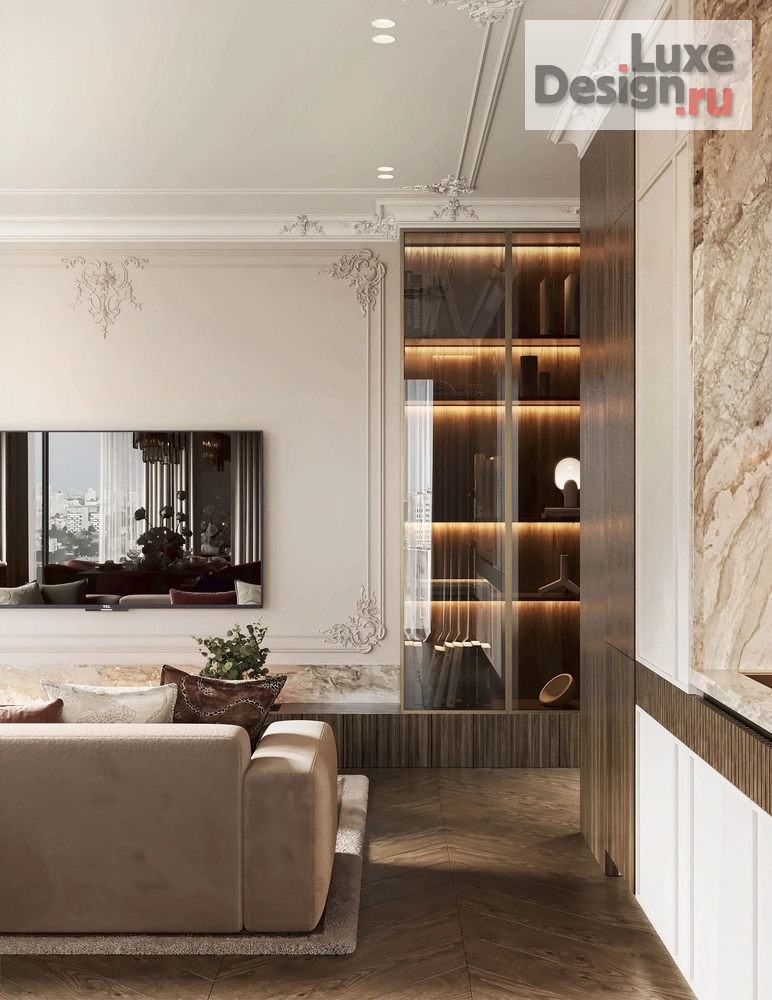Дизайн интерьера трехкомнатной квартиры "Дизайн-проект квартиры 145 м² в ЖК «Остров»" (фото 5)