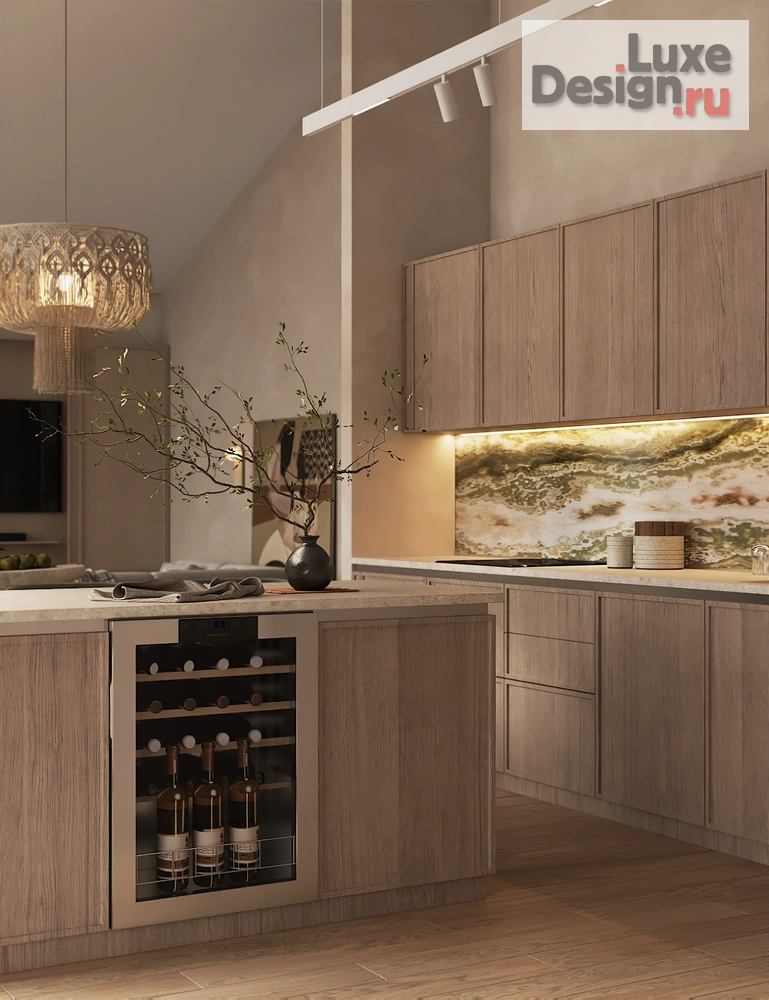 Дизайн интерьера частного дома "Дизайн интерьера дома в стиле Japandi кп Новая жизнь. 150 м2" (фото 7)