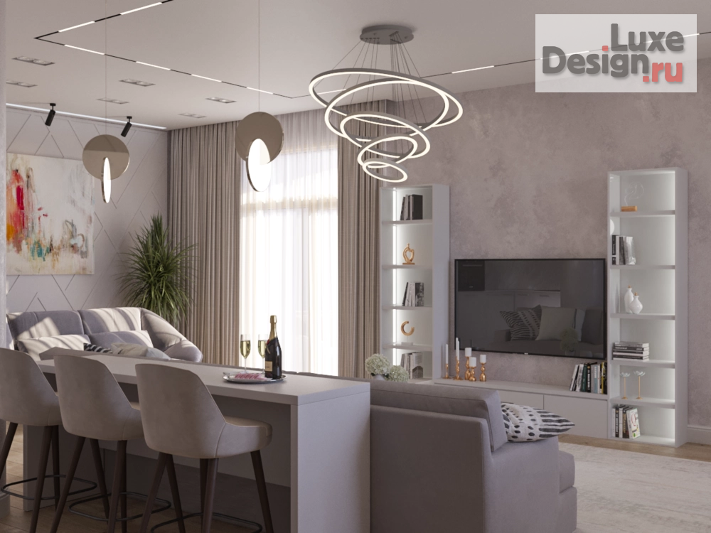 Дизайн интерьера трехкомнатной квартиры "Работа удаленно: проект квартиры в г. Геленджик" (фото 13) от дизайнера Татьяна Масленникова Дизайн интерьера трехкомнатной квартиры "Работа удаленно: проект квартиры в г. Геленджик" (фото 13)