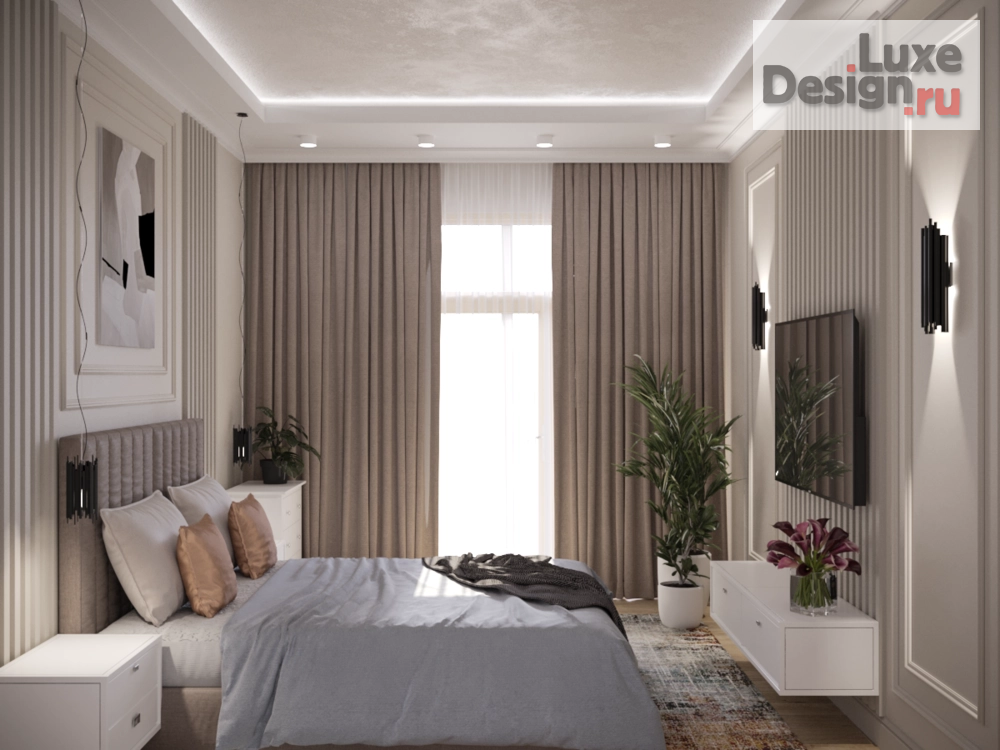 Дизайн интерьера трехкомнатной квартиры "Работа удаленно: проект квартиры в г. Геленджик" (фото 2) от дизайнера Татьяна Масленникова Дизайн интерьера трехкомнатной квартиры "Работа удаленно: проект квартиры в г. Геленджик" (фото 2)