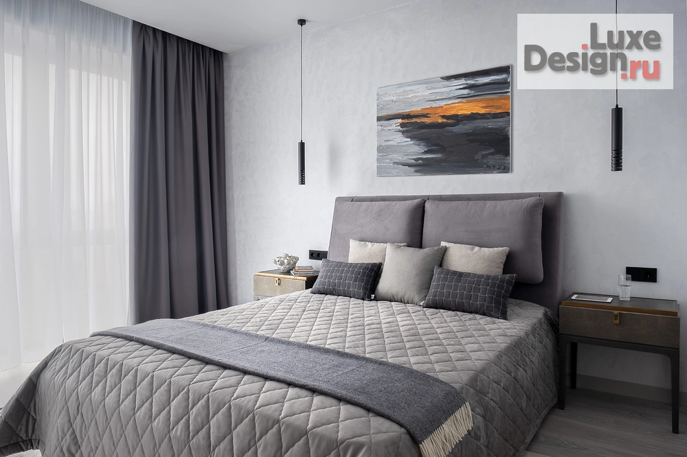 Дизайн интерьера двухкомнатной квартиры "Монохромный интерьер для холостяка Квартира в ЖК «Дискавери»" (фото 9)