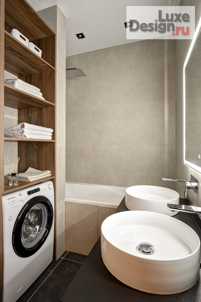 Дизайн интерьера двухкомнатной квартиры "Монохромный интерьер для холостяка Квартира в ЖК «Дискавери»" (фото 14)