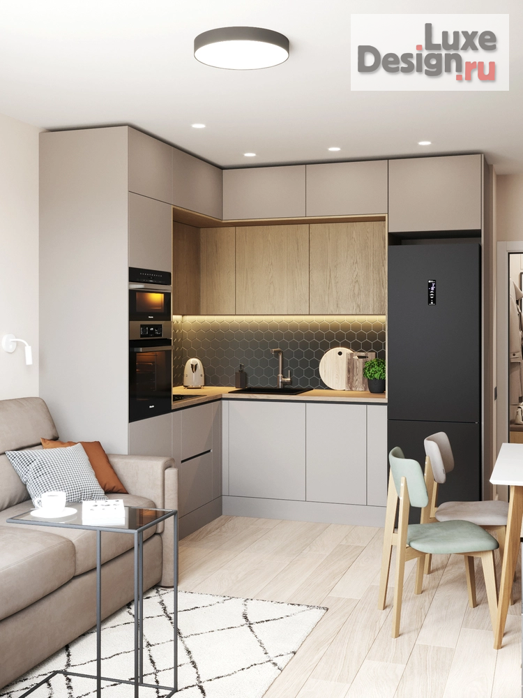 Дизайн интерьера однокомнатной квартиры "ЖК "Счастье на Семеновсой"" (фото 4)