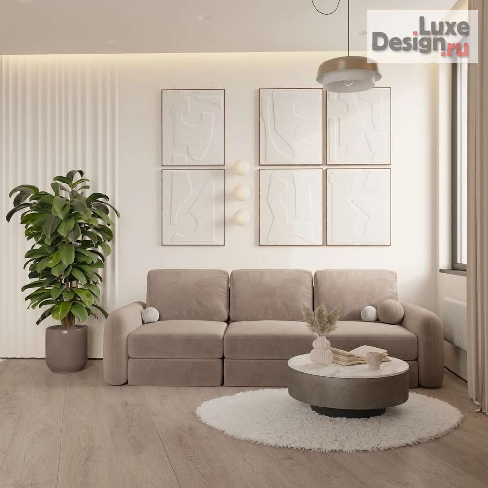 Дизайн интерьера трехкомнатной квартиры "Фактурность" (фото 3)