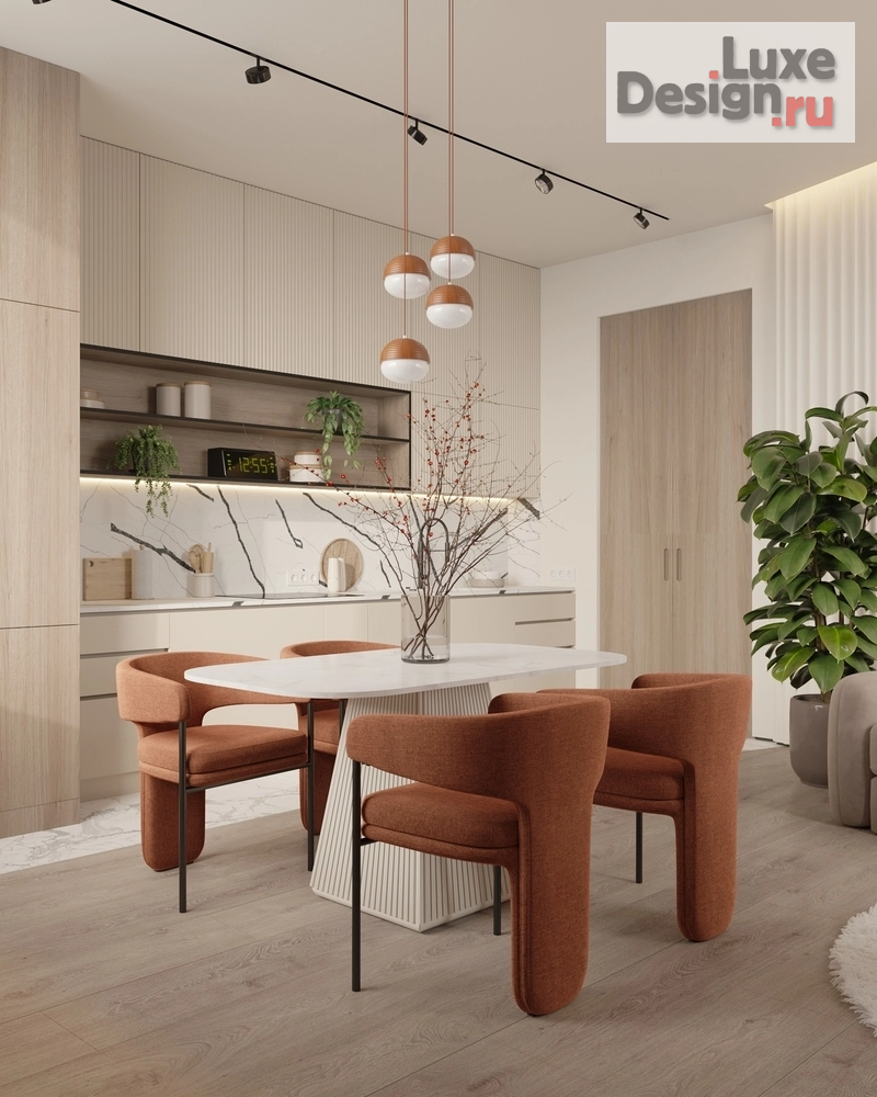 Дизайн интерьера трехкомнатной квартиры "Фактурность" (фото 1)