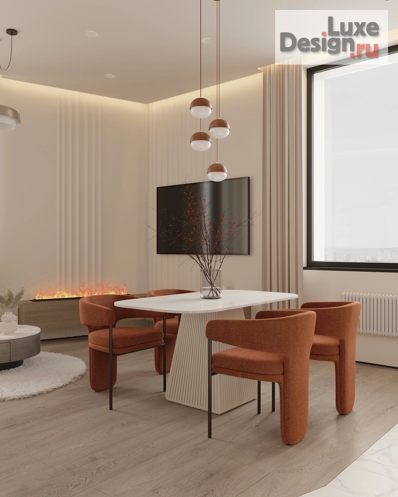 Дизайн интерьера трехкомнатной квартиры "Фактурность" (фото 4)