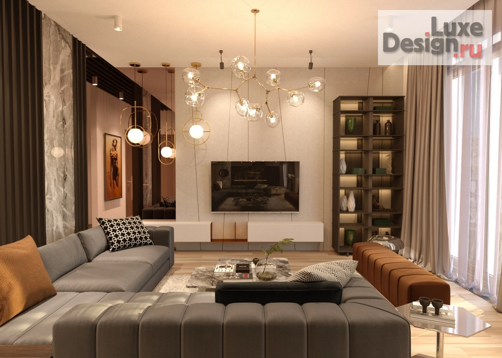 Дизайн интерьера трехкомнатной квартиры "Квартира в ЖК "ВТБ Арена парк"" (фото 3)