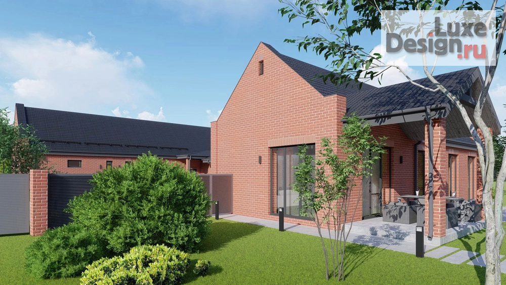 Частная архитектура "Проект П-образного дома " (фото 1)