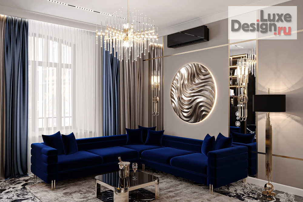 Дизайн интерьера апартаментов "BLUE INFINITY" (фото 1)