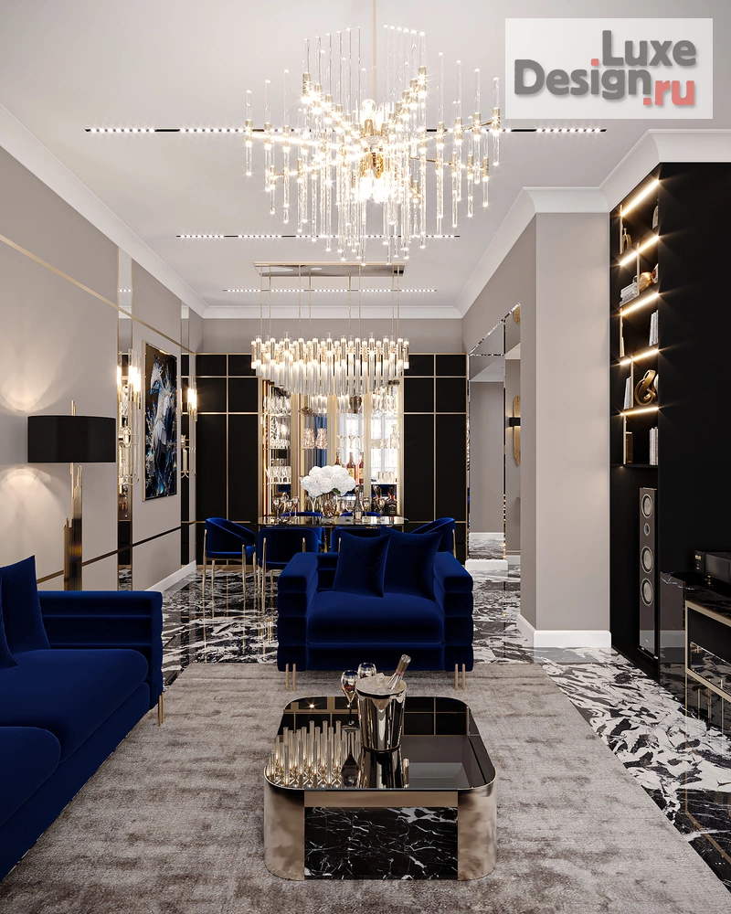 Дизайн интерьера апартаментов "BLUE INFINITY" (фото 13)