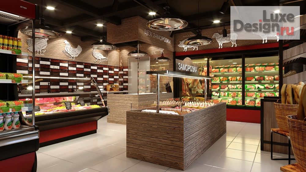 Дизайн интерьера супермаркета "Проект мясного магазина" (фото 2)