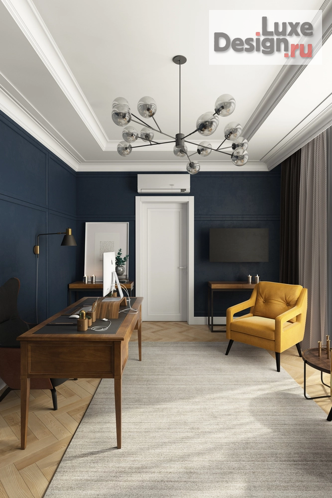 Дизайн интерьера загородного дома "кабинет " (фото 2)