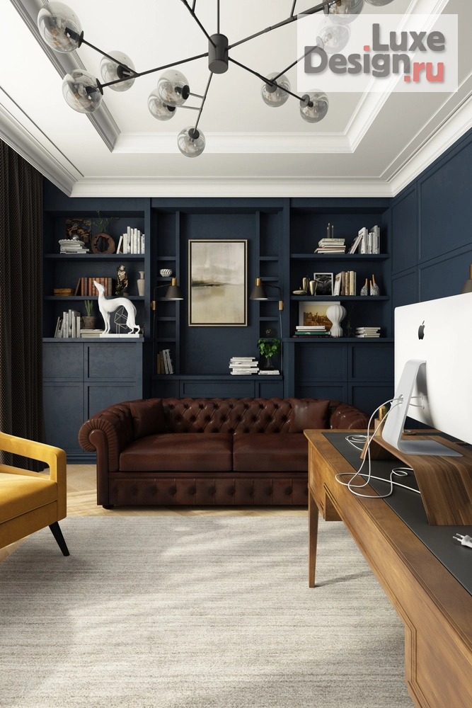 Дизайн интерьера загородного дома "кабинет " (фото 1)