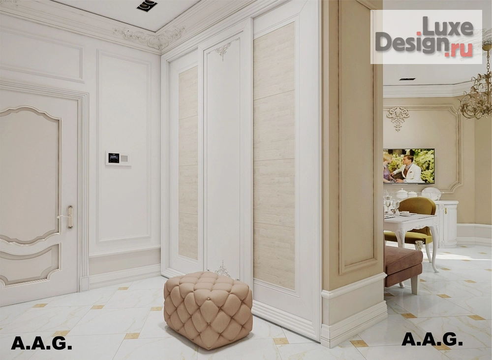 Дизайн интерьера двухкомнатной квартиры "Вечная классика " (фото 4)