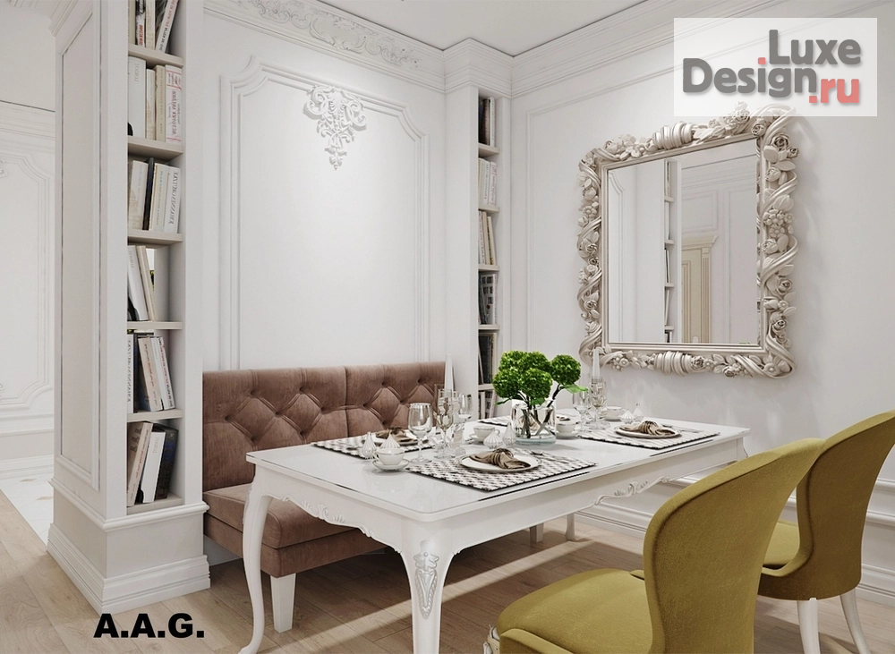 Дизайн интерьера двухкомнатной квартиры "Вечная классика " (фото 1)