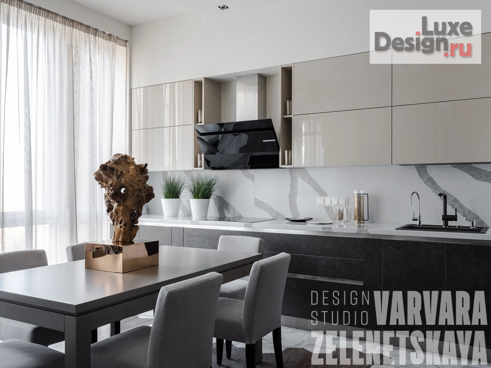 Дизайн интерьера четырехкомнатной квартиры "Квартира в ЖК "Наследие" 140м2" (фото 5) от дизайнера Зеленецкая Варвара Дизайн интерьера четырехкомнатной квартиры "Квартира в ЖК "Наследие" 140м2" (фото 5)
