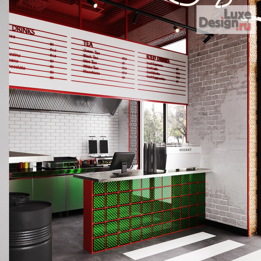 Дизайн интерьера ресторана "Дизайн сетевого кафе с восточным ассортиментом блюд" (фото 3)