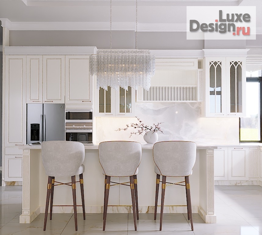 Дизайн интерьера загородного дома "Кухня гостиная в частном домовладении" (фото 9)