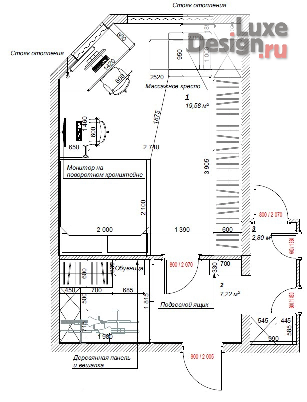 Дизайн интерьера однокомнатной квартиры "Квартира для молодой семьи геймеров" (фото 8)
