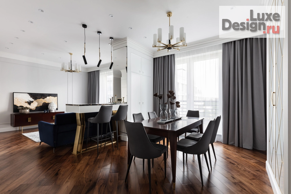 Дизайн интерьера четырехкомнатной квартиры "Квартира в ЖК Крестовский Де Люкс, 170 м2" (фото 10)