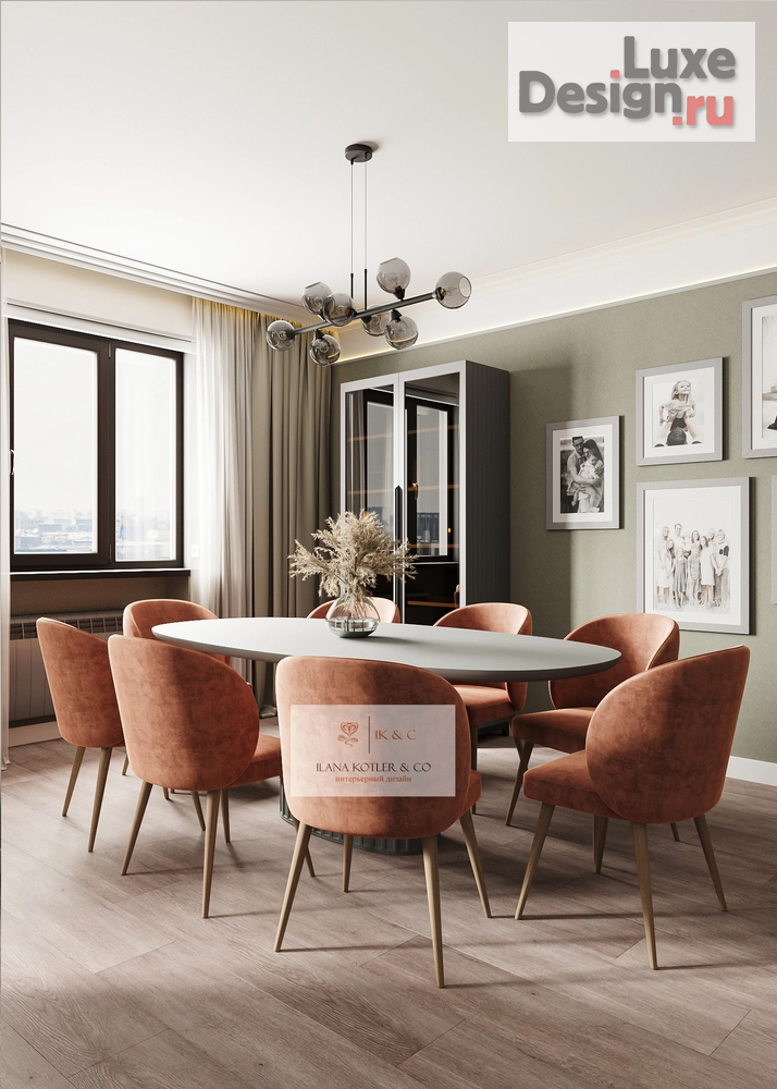 Дизайн интерьера четырехкомнатной квартиры "современная гостиная с элементами эклектики" (фото 8)