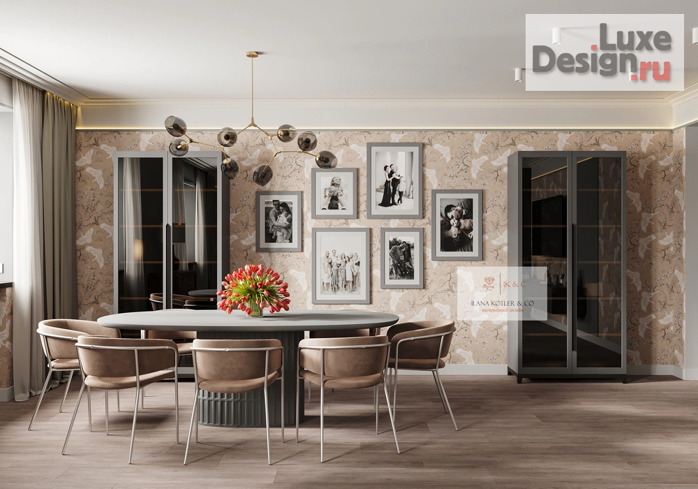 Дизайн интерьера четырехкомнатной квартиры "современная гостиная с элементами эклектики" (фото 1)