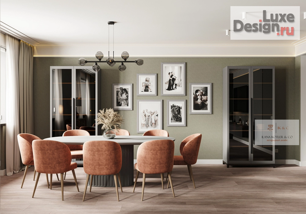 Дизайн интерьера четырехкомнатной квартиры "современная гостиная с элементами эклектики" (фото 7)